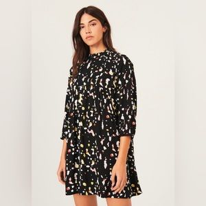ba&sh Telma Spotted Print Mini Dress Black